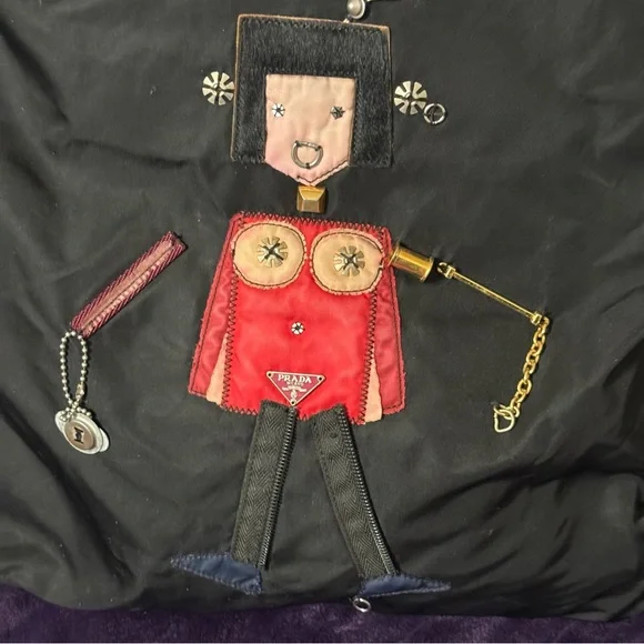 🔥SALE🔥🖤AUTHENTIC RARE PRADA NYLON ROBOT TOTE BAG🖤